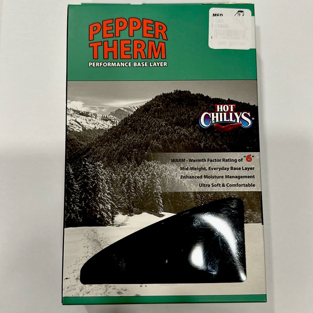 Hot Chillys Pepper Therm Performance Base Layer pants, black women’s size medium